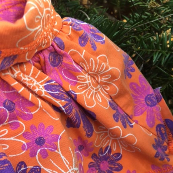 Fun,NWOT, Orange & Purple Flower skirt, with Matching Shorts Attached 6-9 mnths - Picture 3 of 4